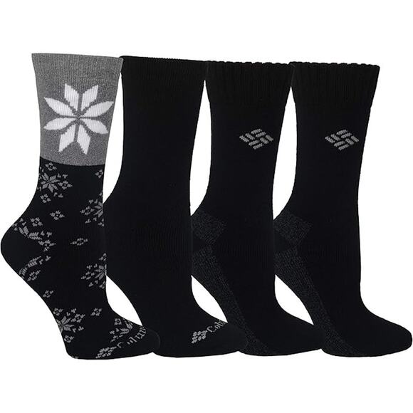 Columbia Womens 4 Pack Moisture Control Crew Socks Winter Solstice Size 4-10 New - Picture 1 of 6